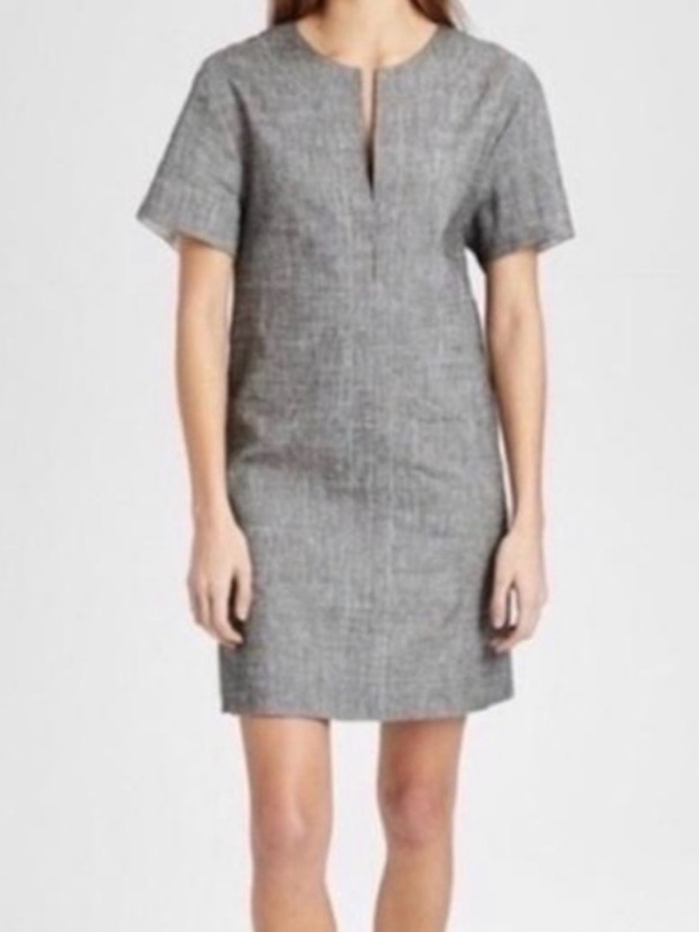 Theory Gray Short-Sleeve Shift Dress Size L